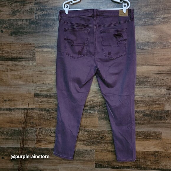 American Eagle Jeans 18 R Jegging Super Hi Rise Next Level Stretch X Purple - Picture 2 of 12
